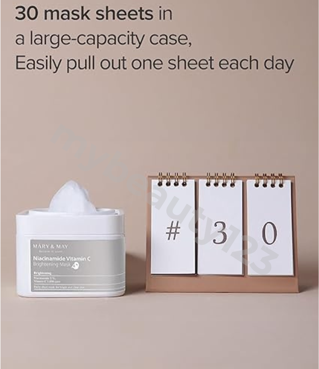 Mary & May 煙酰胺維他命C亮白面膜 400g 30片
